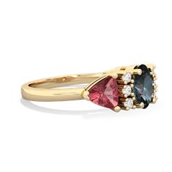 Alexandrite Antique Style Three Stone 14K Yellow Gold ring R2186