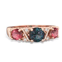 Alexandrite Hugs And Kisses 14K Rose Gold ring R5016