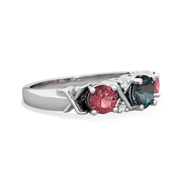 Alexandrite Hugs And Kisses 14K White Gold ring R5016