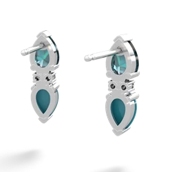 Alexandrite Bowtie Drop 14K White Gold earrings E0865