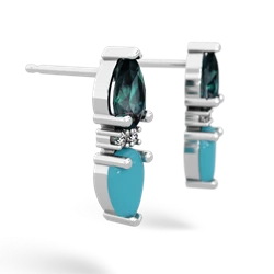 Alexandrite Bowtie Drop 14K White Gold earrings E0865