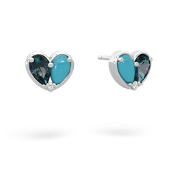 Alexandrite 'Our Heart' 14K White Gold earrings E5072