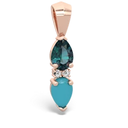 Alexandrite Bowtie Drop 14K Rose Gold pendant P0865