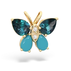 Alexandrite Butterfly 14K Yellow Gold pendant P2215