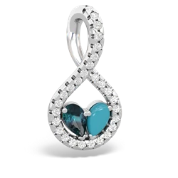 Alexandrite Pave Twist 'One Heart' 14K White Gold pendant P5360