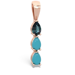 Alexandrite Dew Drops 14K Rose Gold pendant P2251