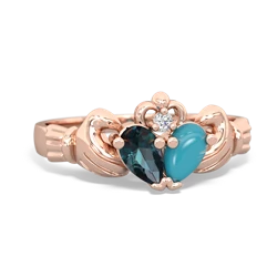 Alexandrite 'Our Heart' Claddagh 14K Rose Gold ring R2388