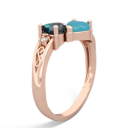 Alexandrite Snuggling Hearts 14K Rose Gold ring R2178