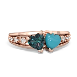 Alexandrite Heart To Heart 14K Rose Gold ring R3342