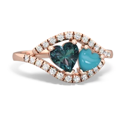 Alexandrite Mother And Child 14K Rose Gold ring R3010