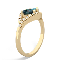 Alexandrite Mother And Child 14K Yellow Gold ring R3010