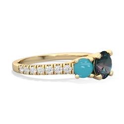 Alexandrite Pave Trellis 14K Yellow Gold ring R5500