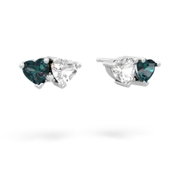 Alexandrite Sweethearts 14K White Gold earrings E5260