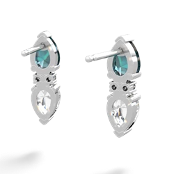 Alexandrite Bowtie Drop 14K White Gold earrings E0865