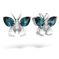 Alexandrite Butterfly 14K White Gold earrings E2215