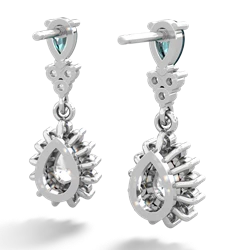 Alexandrite Halo Pear Dangle 14K White Gold earrings E1882