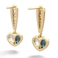 Alexandrite Filligree Heart 14K Yellow Gold earrings E5070