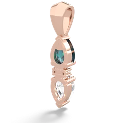 Alexandrite Bowtie Drop 14K Rose Gold pendant P0865