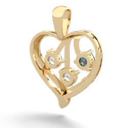 Alexandrite Glowing Heart 14K Yellow Gold pendant P2233