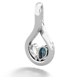 Alexandrite Pave Twist 'One Heart' 14K White Gold pendant P5360