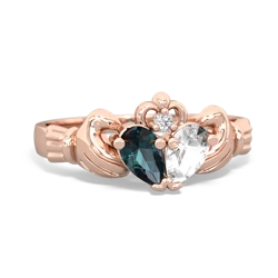 Alexandrite 'Our Heart' Claddagh 14K Rose Gold ring R2388