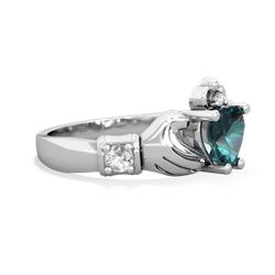 Alexandrite Claddagh Keepsake 14K White Gold ring R5245