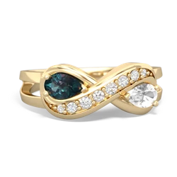 Alexandrite Diamond Infinity 14K Yellow Gold ring R5390