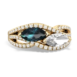 Alexandrite Diamond Rivers 14K Yellow Gold ring R3070