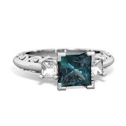 Alexandrite Eternal Embrace Engagement 14K White Gold ring C2001