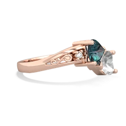 Alexandrite Snuggling Hearts 14K Rose Gold ring R2178