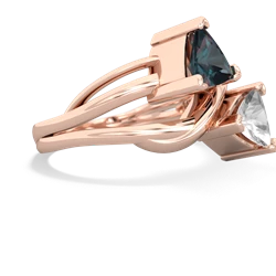 Alexandrite Split Band Swirl 14K Rose Gold ring R2341