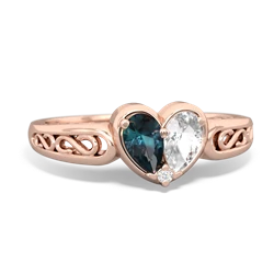 Alexandrite Filligree 'One Heart' 14K Rose Gold ring R5070