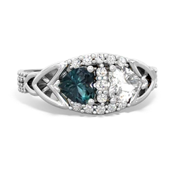 Alexandrite Sparkling Celtic Knot 14K White Gold ring R2645