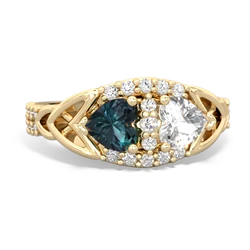 Alexandrite Sparkling Celtic Knot 14K Yellow Gold ring R2645