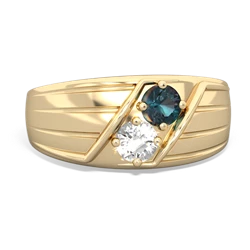 Alexandrite Men's Streamline 14K Yellow Gold ring R0460