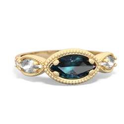 Alexandrite Milgrain Marquise 14K Yellow Gold ring R5700