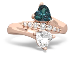 Alexandrite Heart To Heart 14K Rose Gold ring R2064