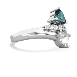 Alexandrite Heart To Heart 14K White Gold ring R2064