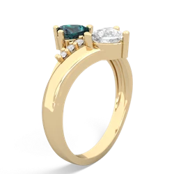 Alexandrite Heart To Heart 14K Yellow Gold ring R2064