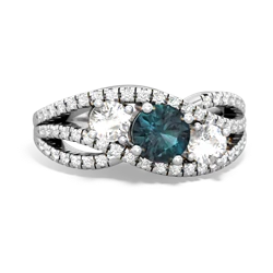 Alexandrite Three Stone Aurora 14K White Gold ring R3080