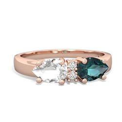 Alexandrite Pear Bowtie 14K Rose Gold ring R0865