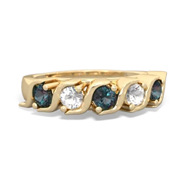 Alexandrite Anniversary Band 14K Yellow Gold ring R2089