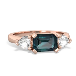 Alexandrite Three Stone 14K Rose Gold ring R5235