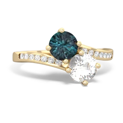 Alexandrite Channel Set Two Stone 14K Yellow Gold ring R5303