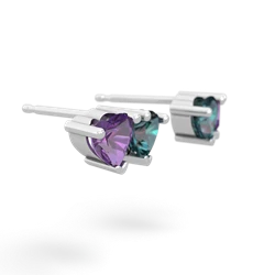 Amethyst Sweethearts 14K White Gold earrings E5260