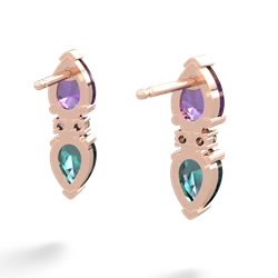 Amethyst Bowtie Drop 14K Rose Gold earrings E0865