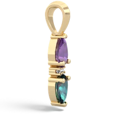 Amethyst Bowtie Drop 14K Yellow Gold pendant P0865