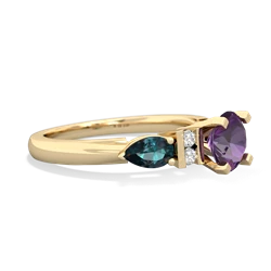 Amethyst 6Mm Round Eternal Embrace Engagement 14K Yellow Gold ring R2005