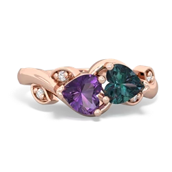 Amethyst Floral Elegance 14K Rose Gold ring R5790