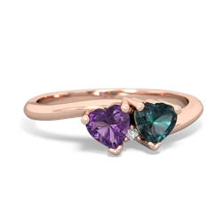 Amethyst Sweethearts 14K Rose Gold ring R5260